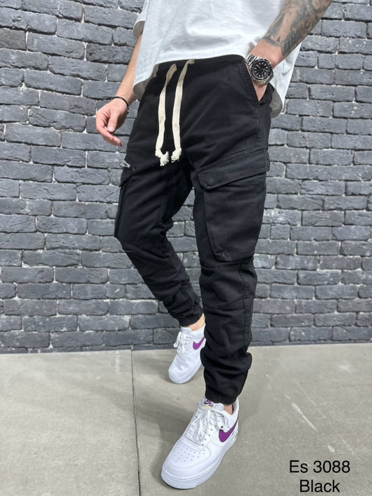 JEANS CARGO BLACK ES 3088