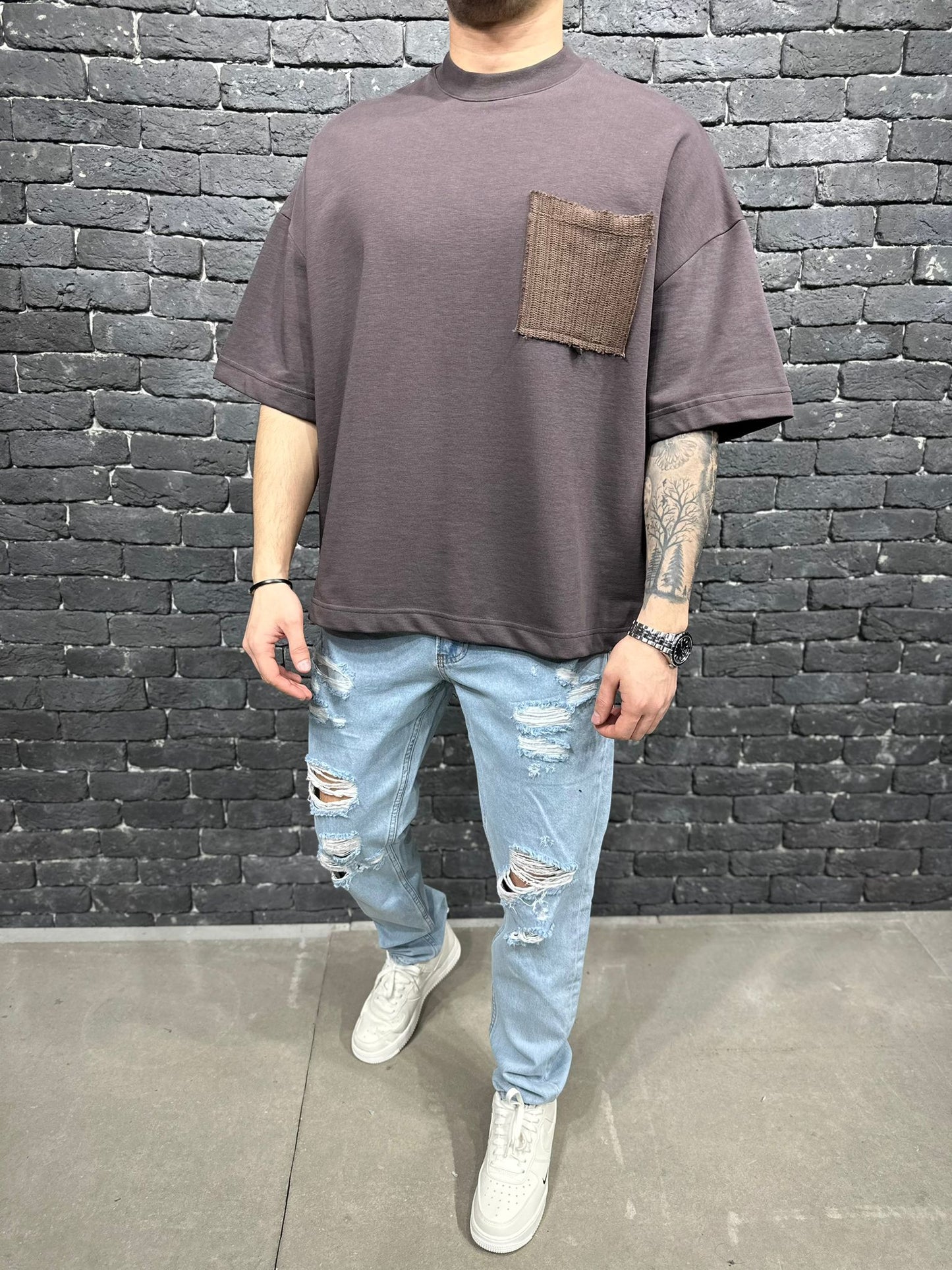 T-SHIRT OVERSIZE BROWN  6368