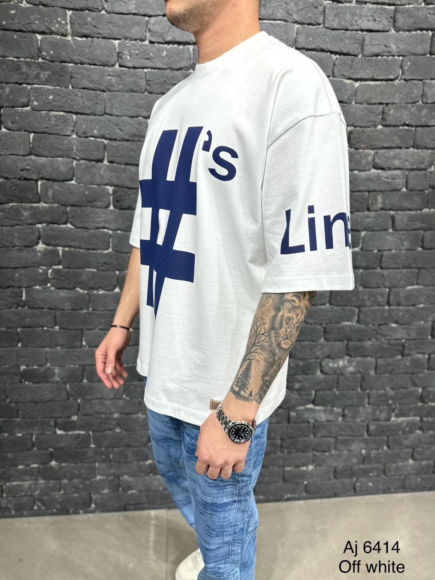 T-SHIRT OVERSIZE OFF WHITE AJ6414