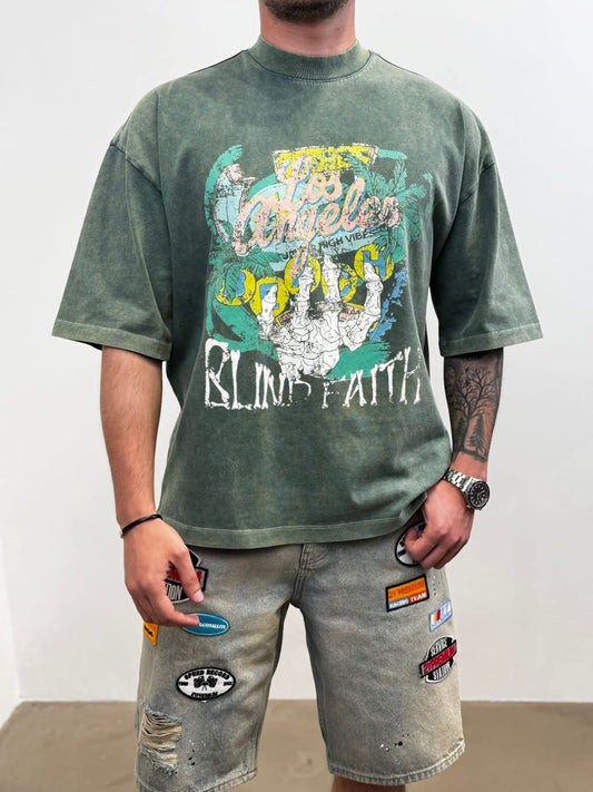 T-SHIRT OVERSIZE DARK GREEN AJ6410