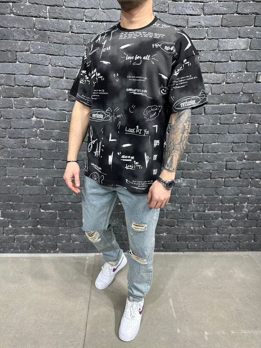 T-SHIRT OVERSIZE BLACK BRS019