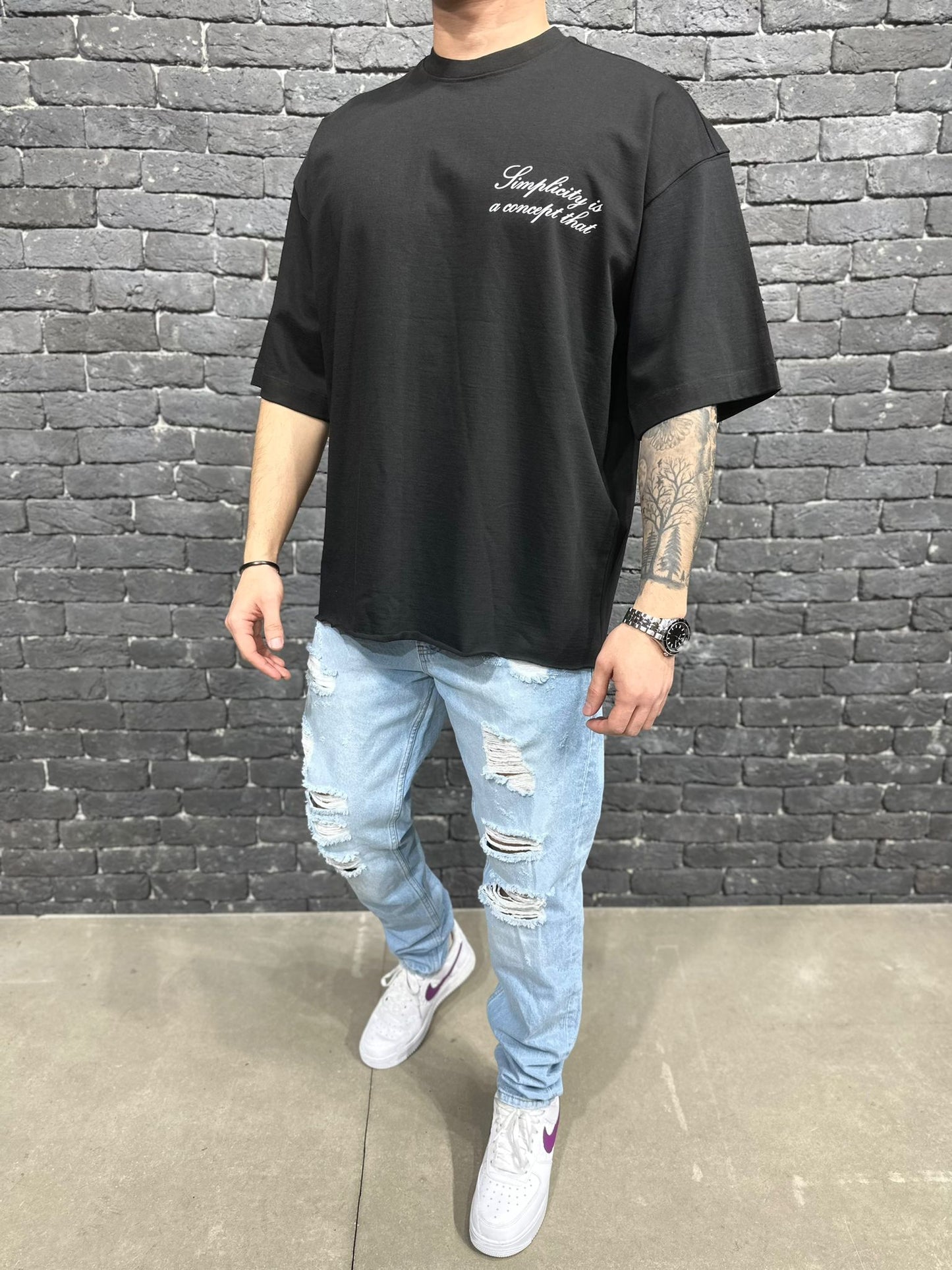 T-SHIRT OVERSIZE BLACK AJ6388