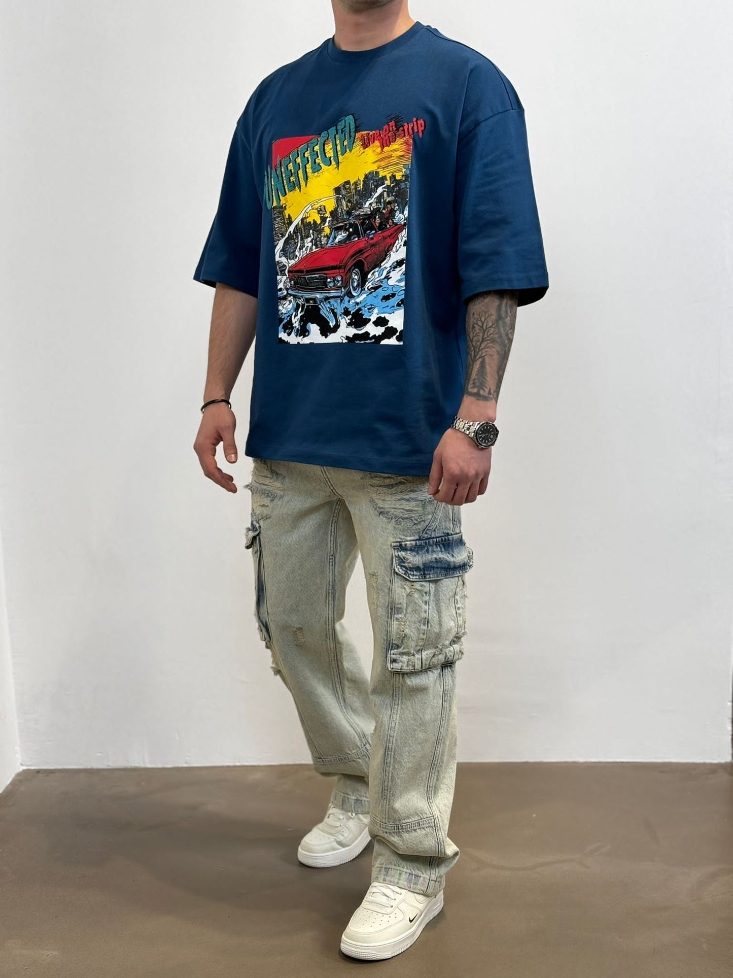 T-SHIRT OVERSIZE BLUE UN117