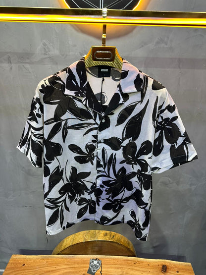 CHEMISE FLOWER BLACK 1265