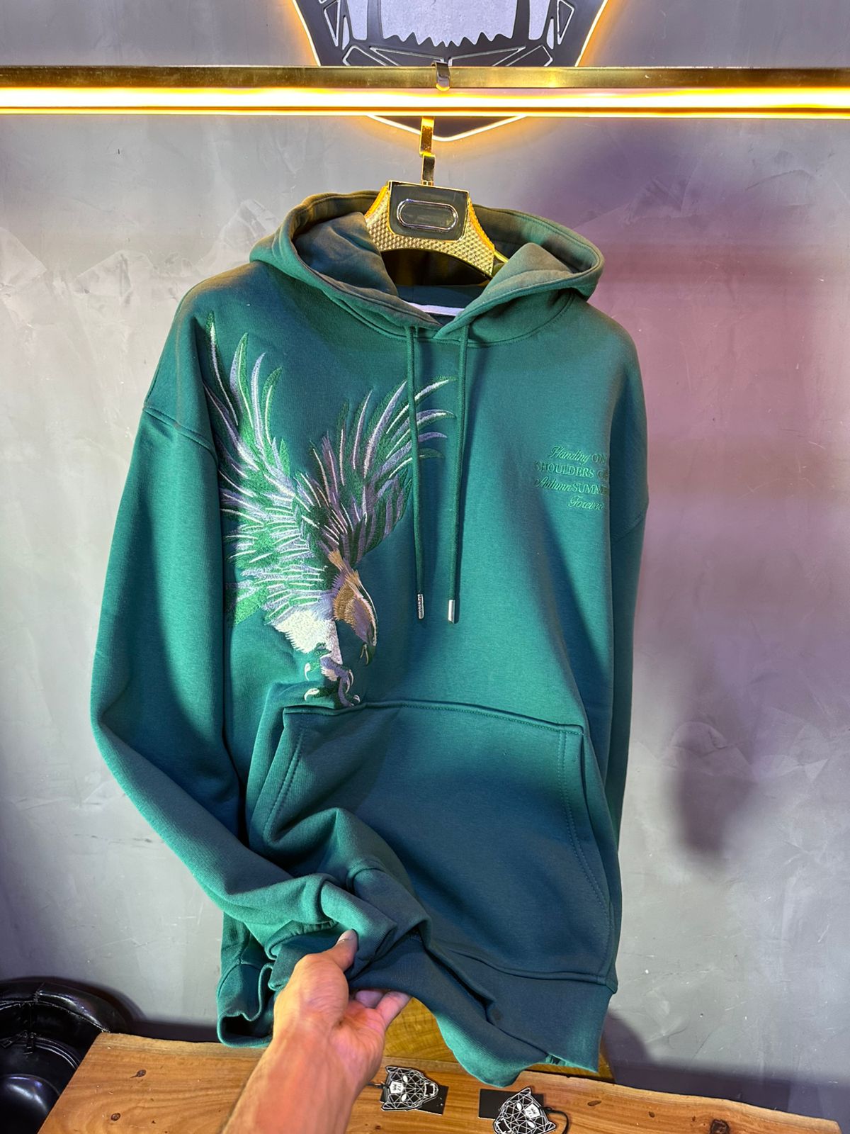 HOODIE MECANIC GREEN MCH100
