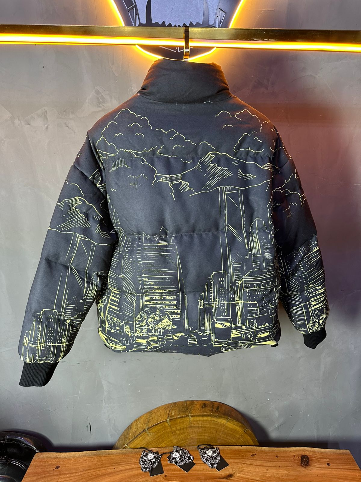 PUFER JACKET DIGITAL STYLE BLACK 5667