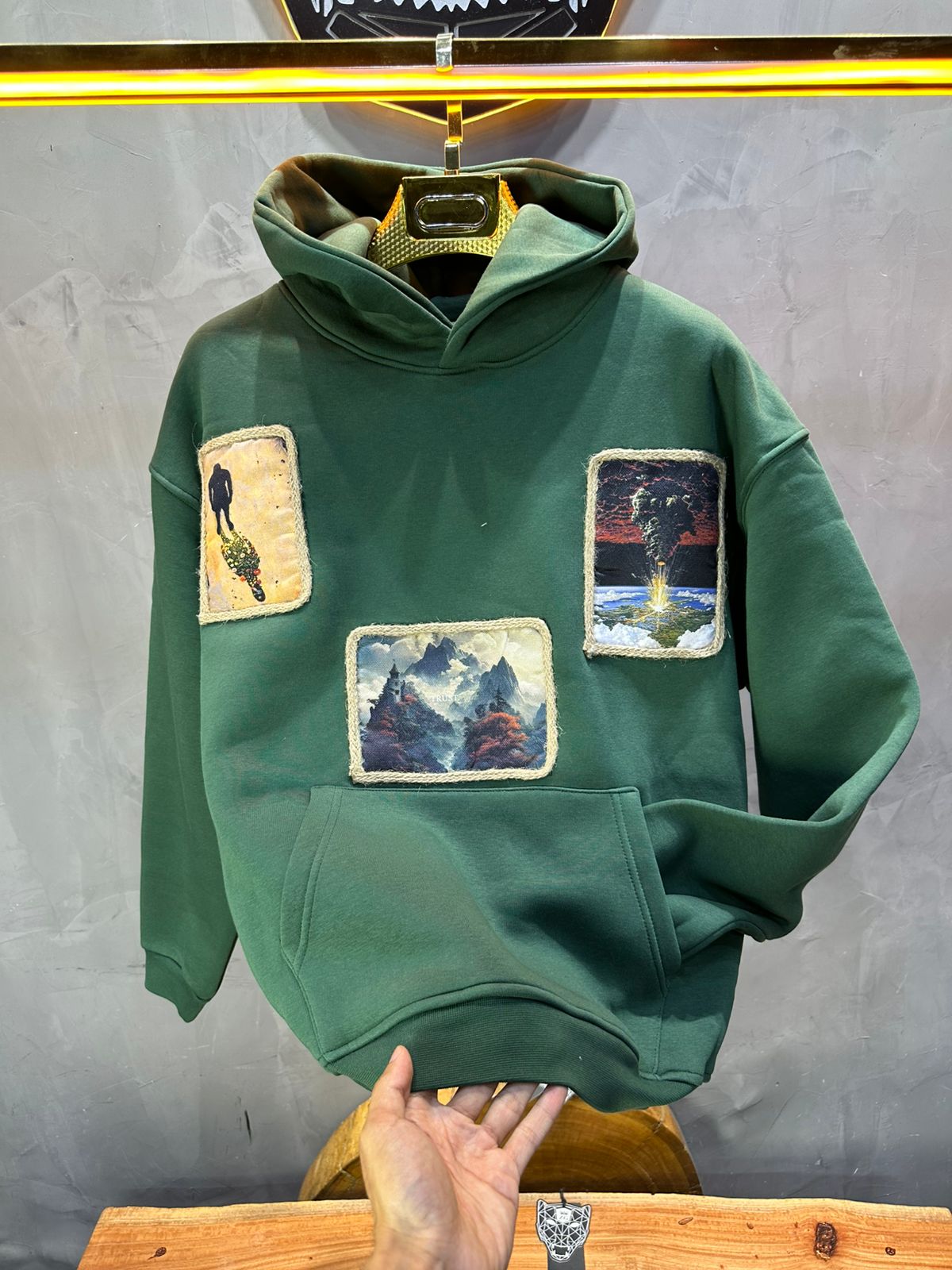 HOODIE SAW OVERSIZE GREEN 4989
