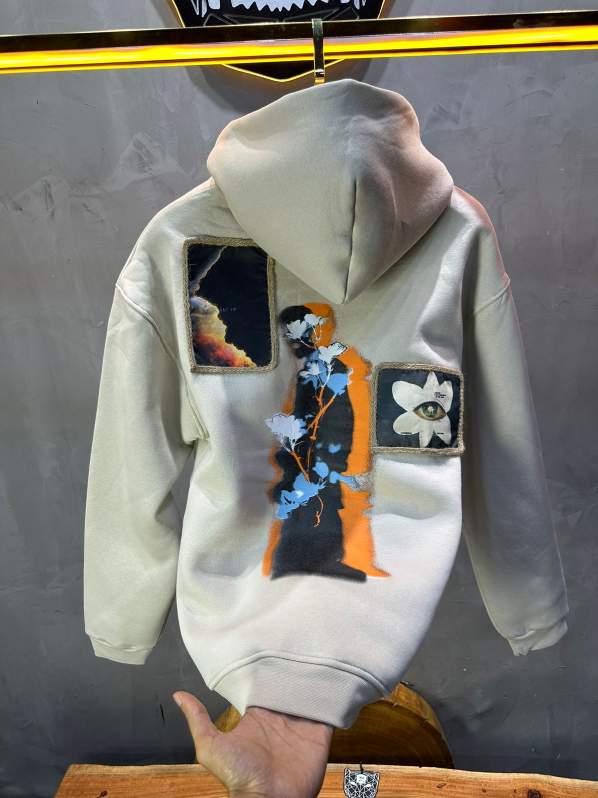 HOODIE SAW OVERSIZE BEIGE 4989