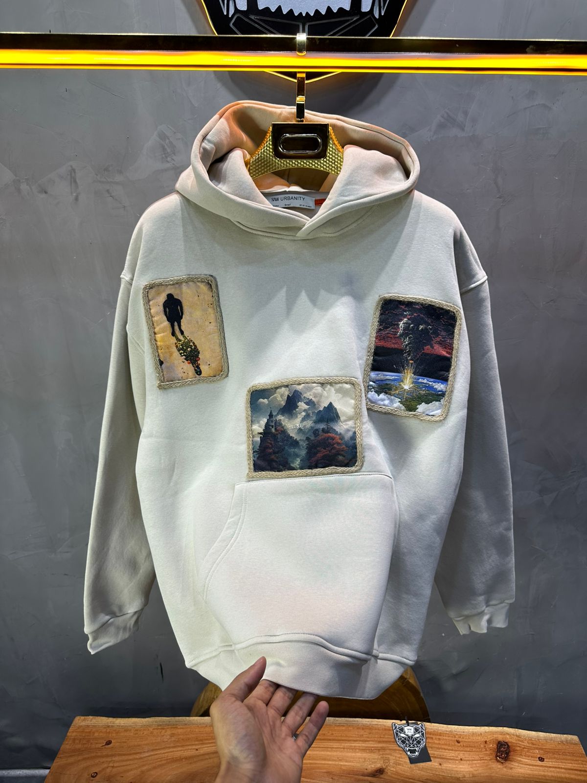 HOODIE SAW OVERSIZE BEIGE 4989