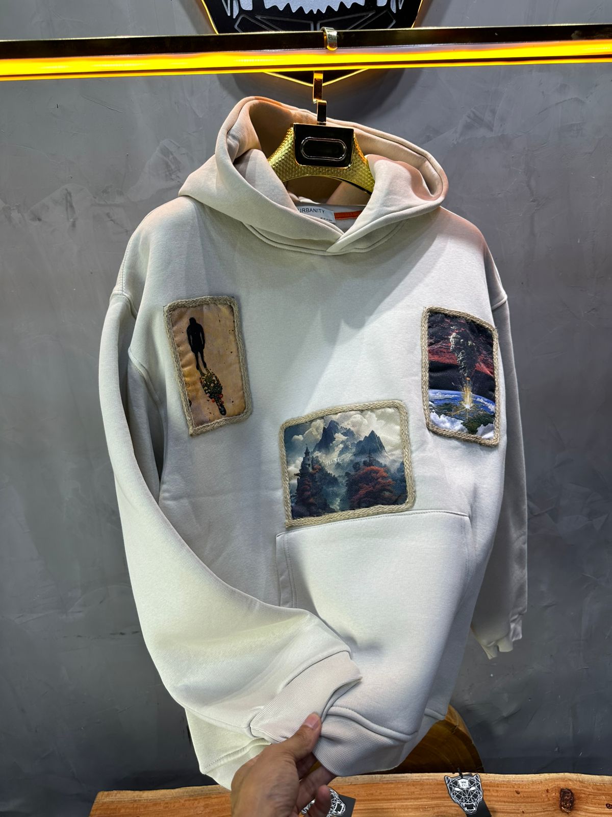 HOODIE SAW OVERSIZE BEIGE 4989