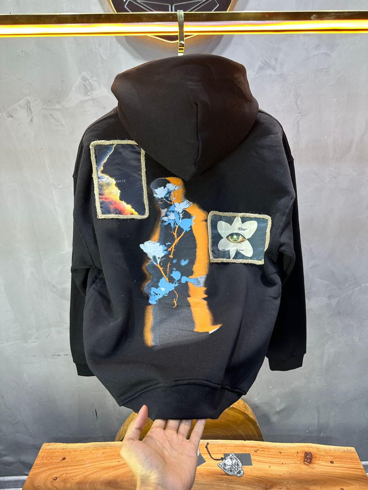 HOODIE SAW OVERSIZE BLACK 4989