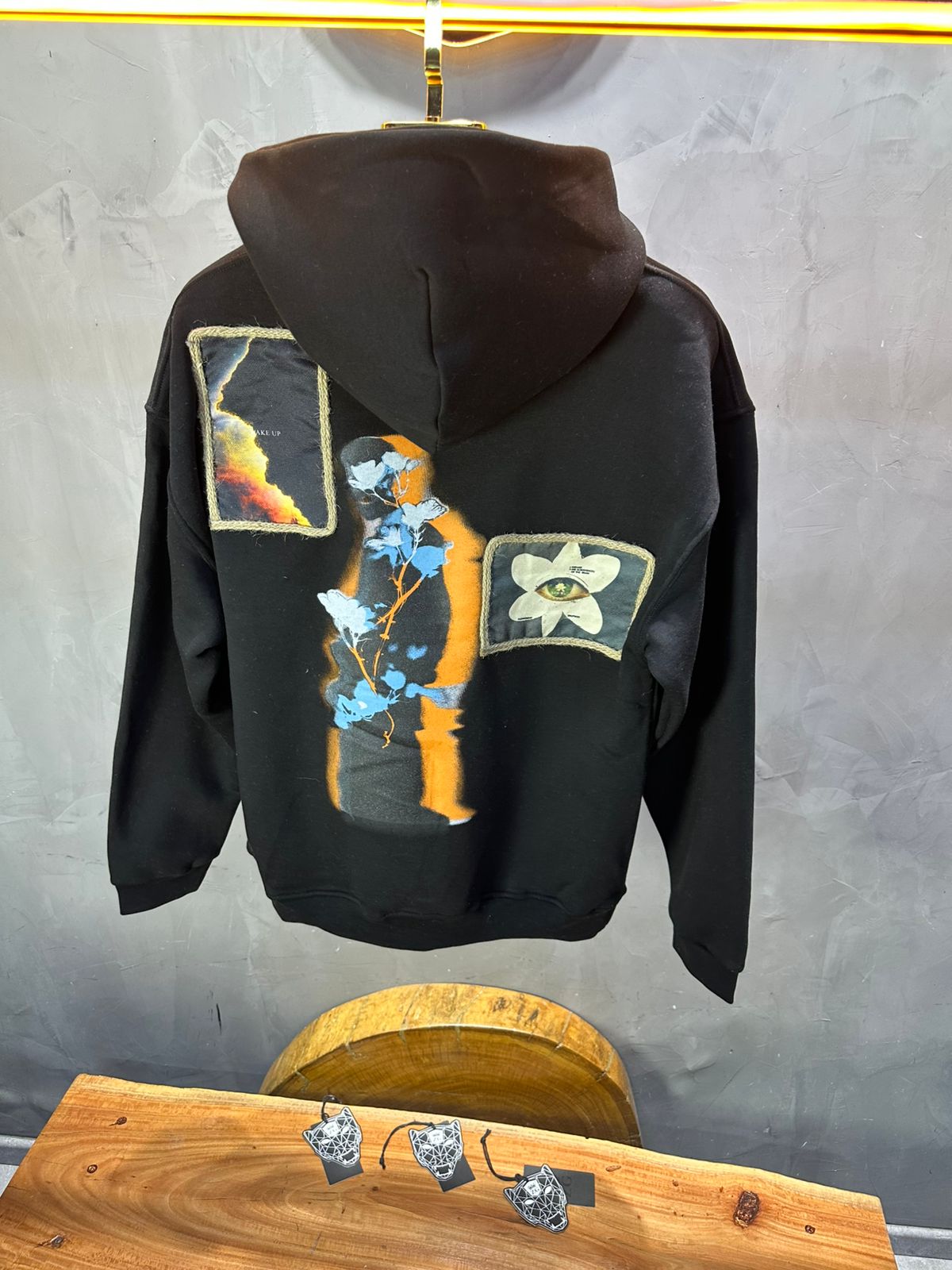 HOODIE SAW OVERSIZE BLACK 4989