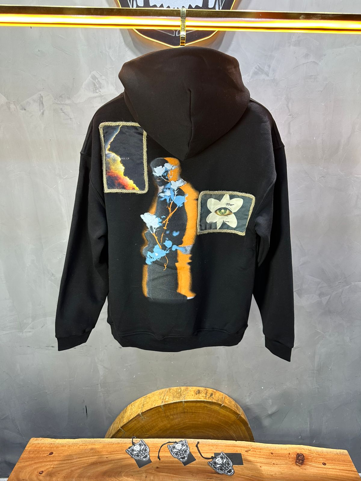 HOODIE SAW OVERSIZE BLACK 4989