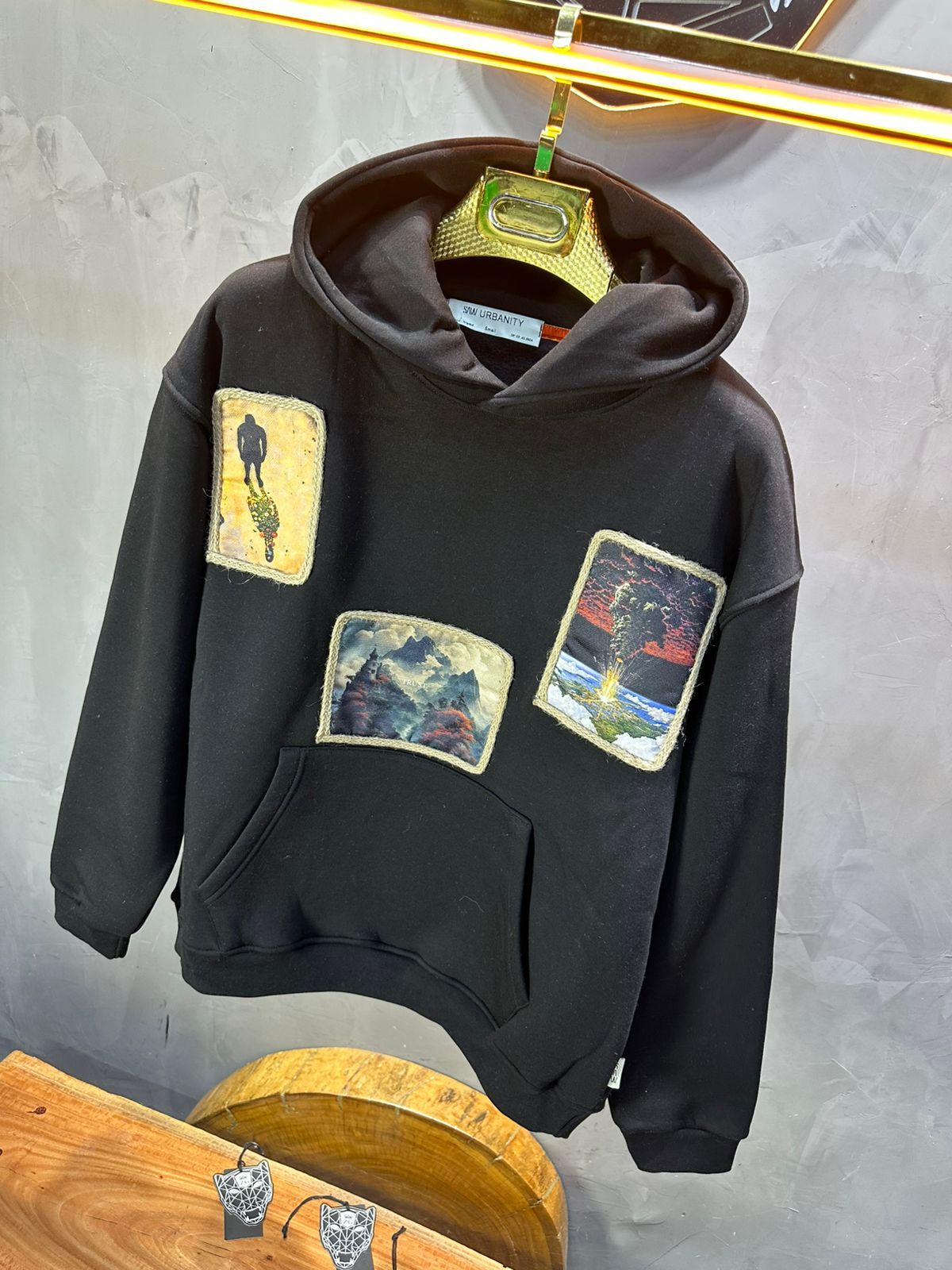 HOODIE SAW OVERSIZE BLACK 4989