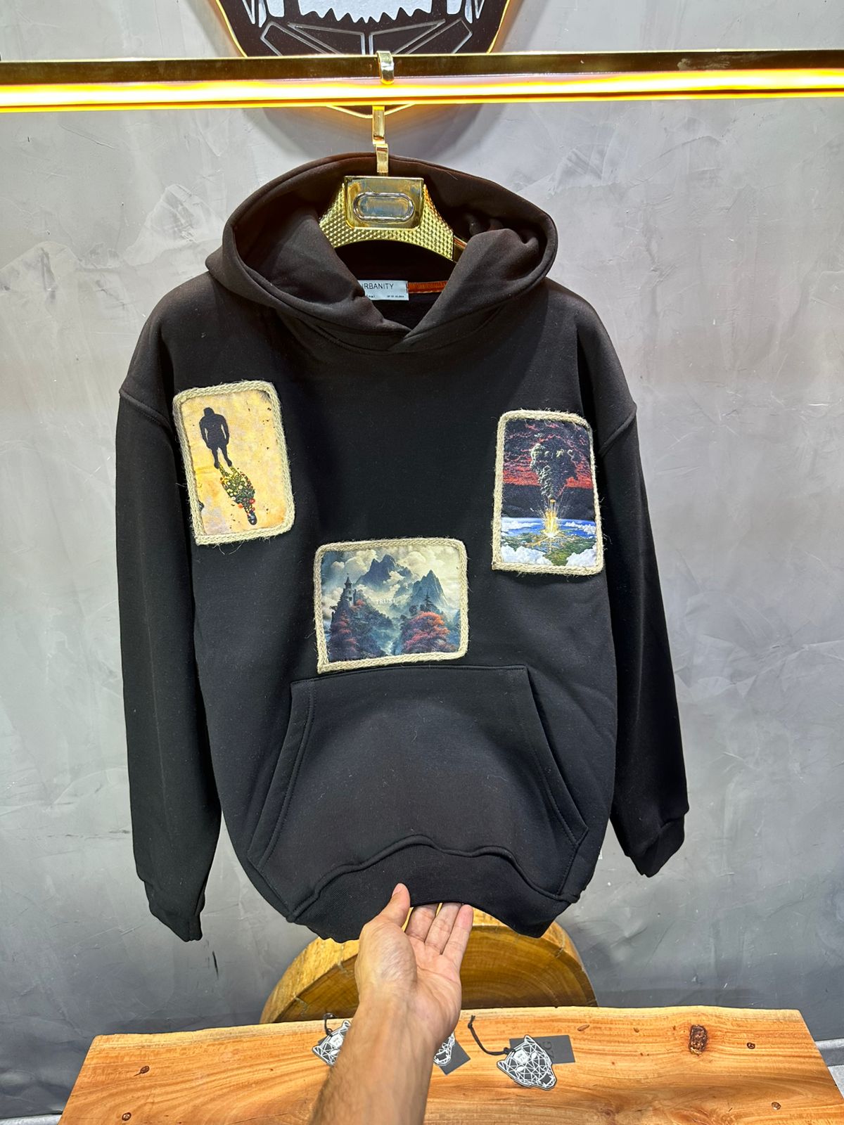 HOODIE SAW OVERSIZE BLACK 4989