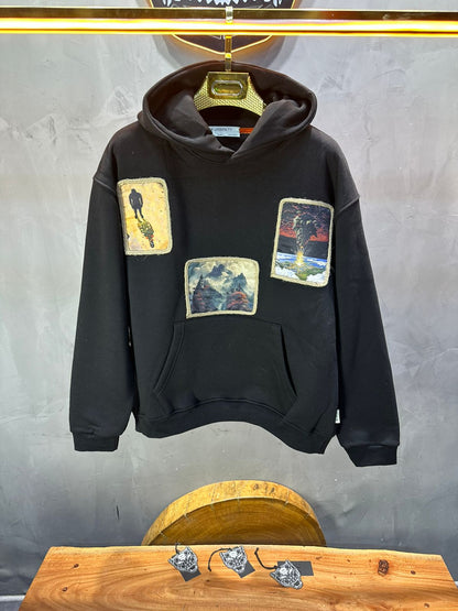 HOODIE SAW OVERSIZE BLACK 4989