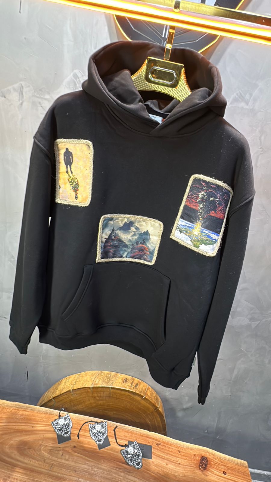 HOODIE SAW OVERSIZE BLACK 4989