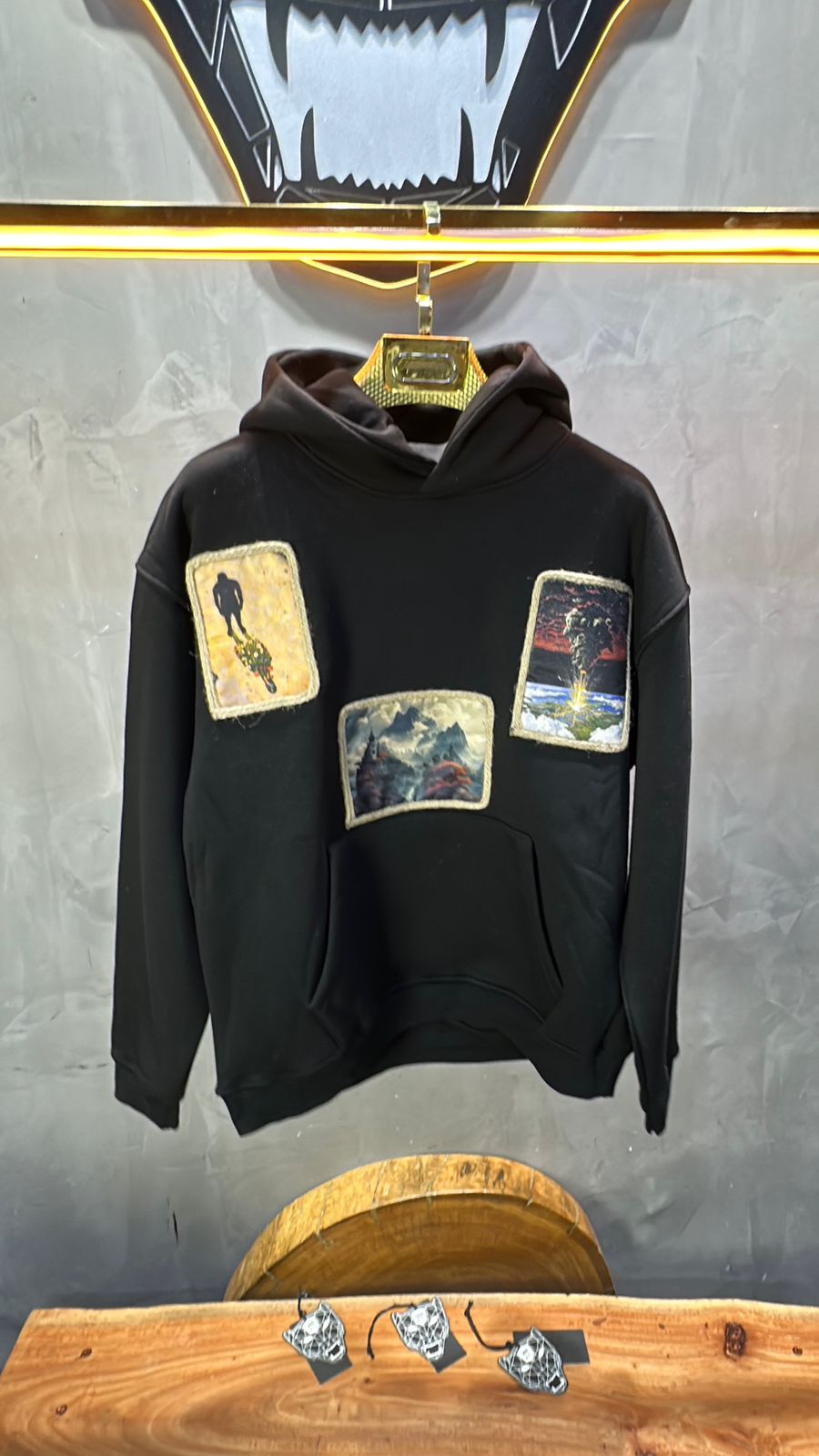 HOODIE SAW OVERSIZE BLACK 4989