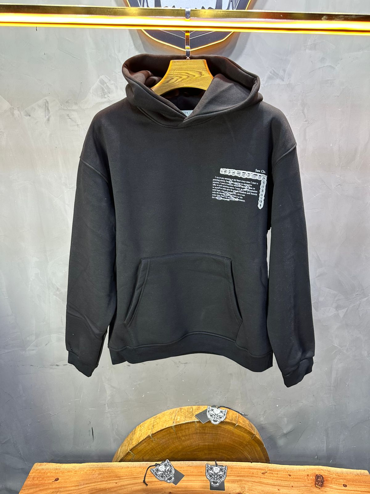 HOODIE SAW OVERSIZE BLACK 4995