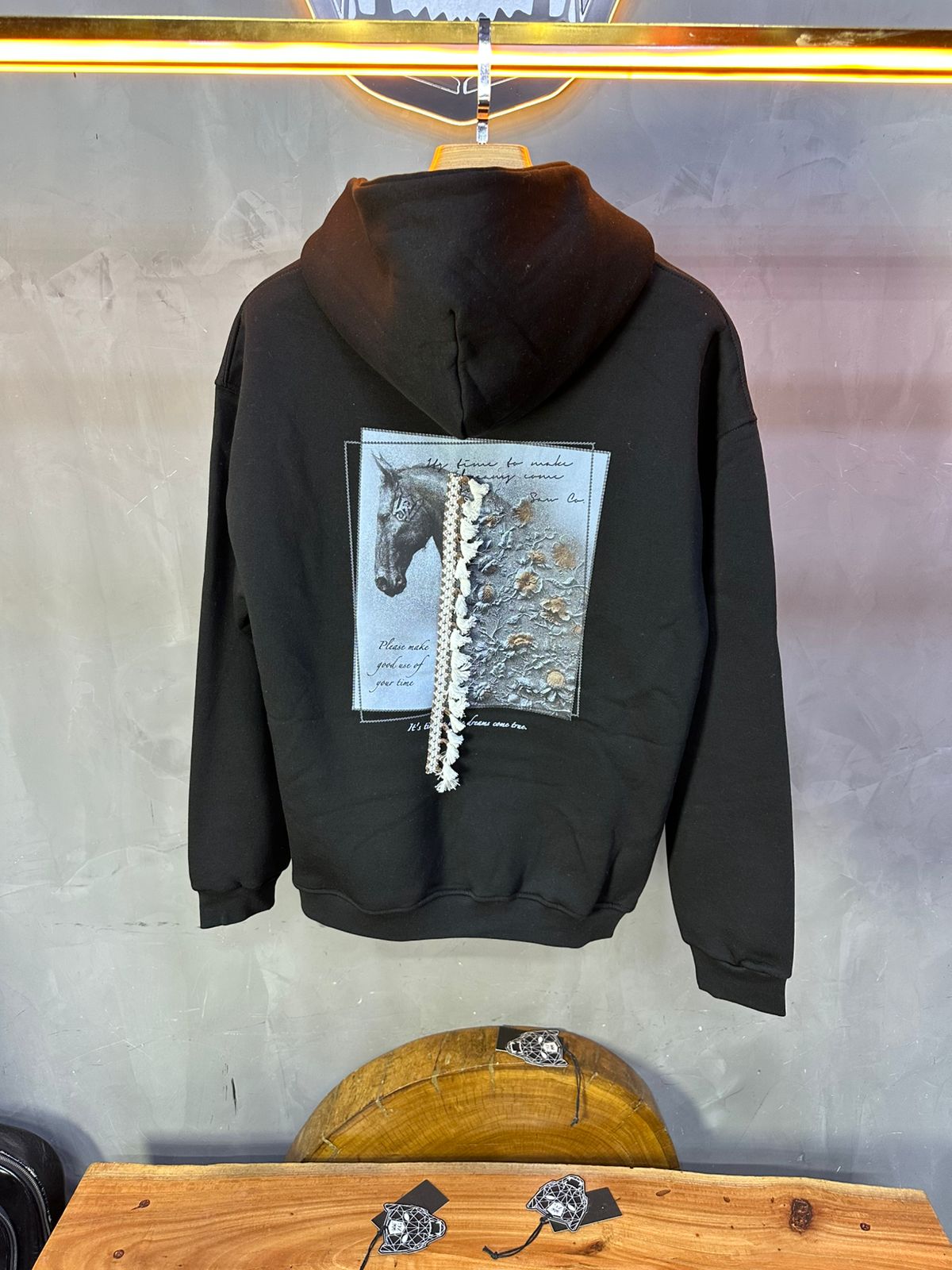 HOODIE SAW OVERSIZE BLACK 4962