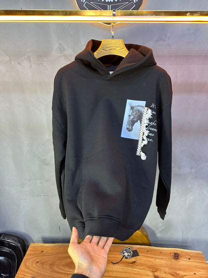 HOODIE SAW OVERSIZE BLACK 4962