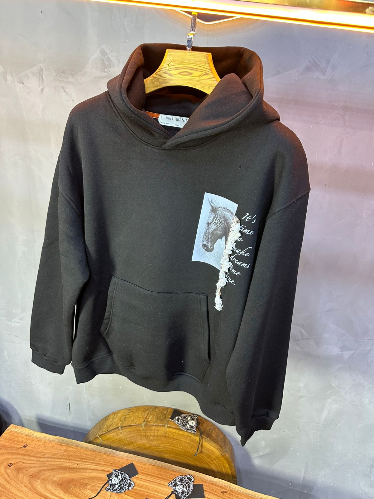 HOODIE SAW OVERSIZE BLACK 4962