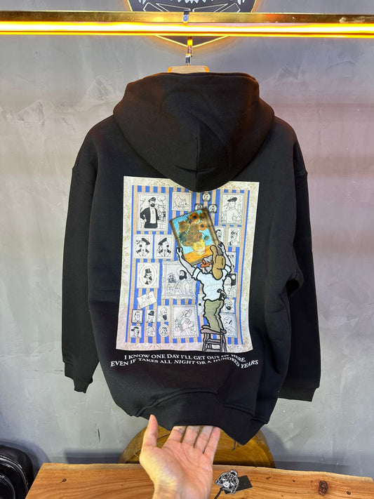 HOODIE SAW OVERSIZE BLACK 4973