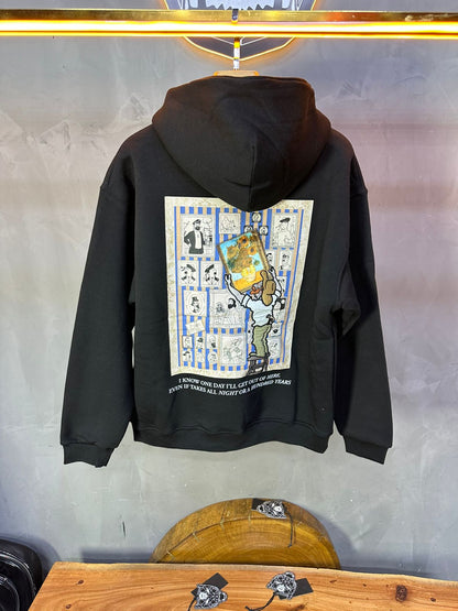 HOODIE SAW OVERSIZE BLACK 4973