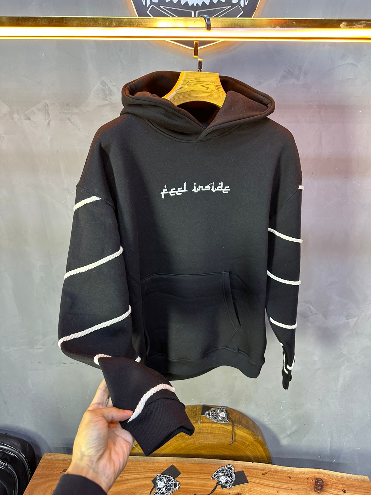 HOODIE SAW OVERSIZE BLACK 4991