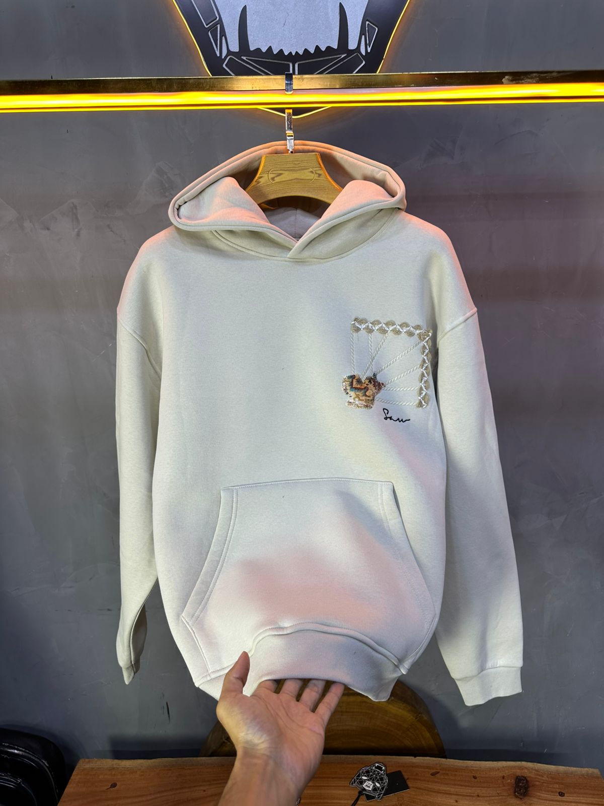 HOODIE SAW OVERSIZE BEIGE 4994
