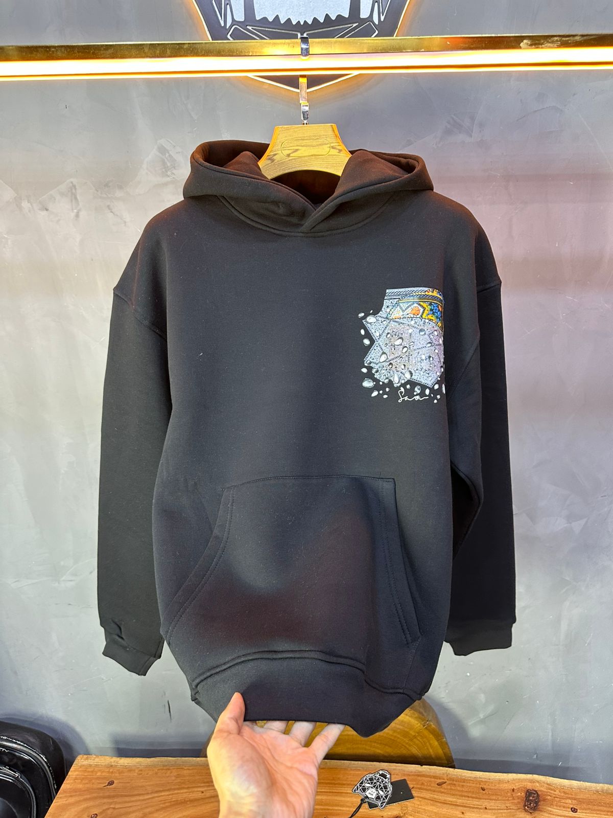 HOODIE SAW OVERSIZE BLACK 4997