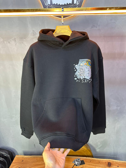 HOODIE SAW OVERSIZE BLACK 4997