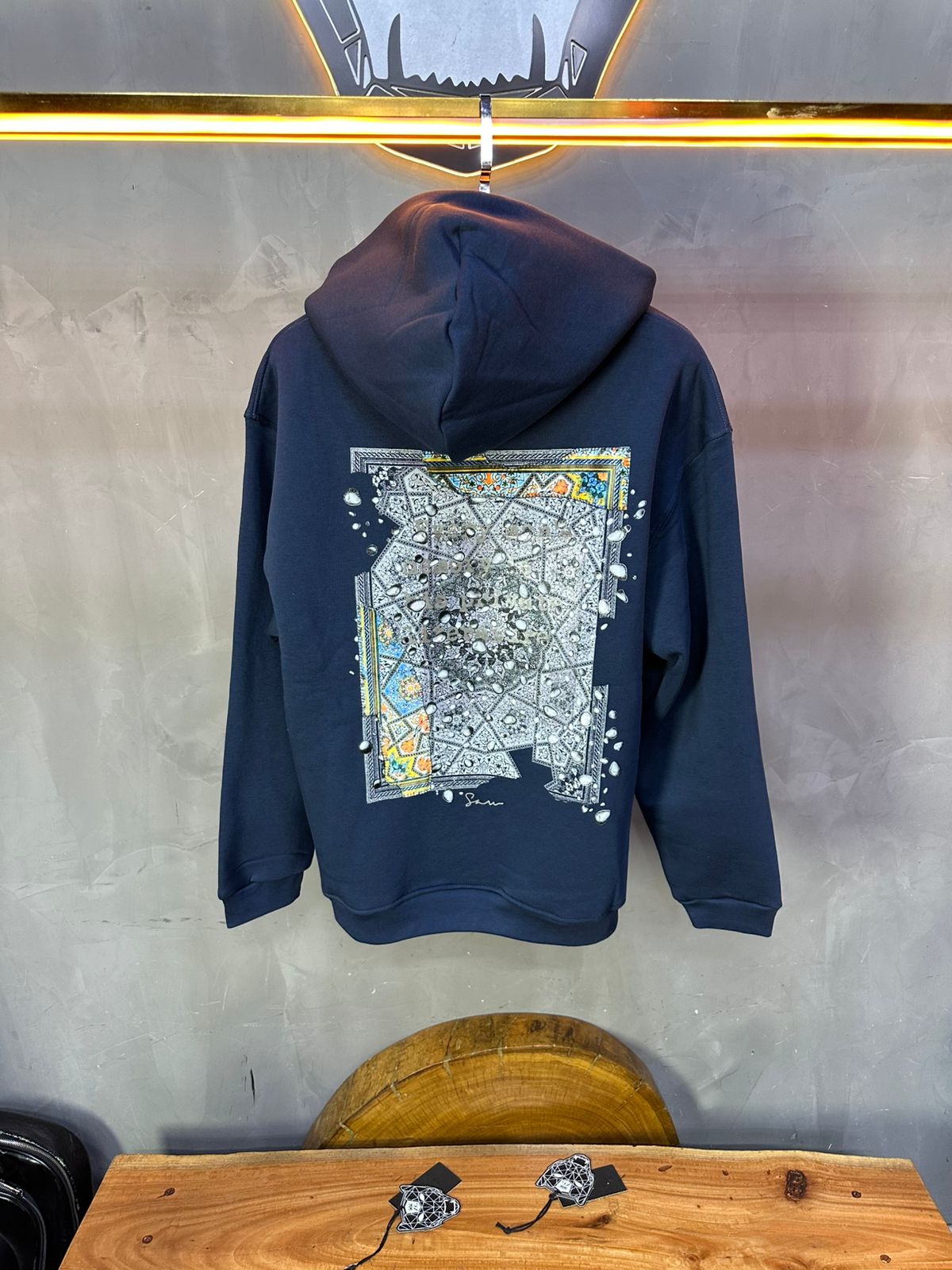 HOODIE SAW OVERSIZE BLUE 4997