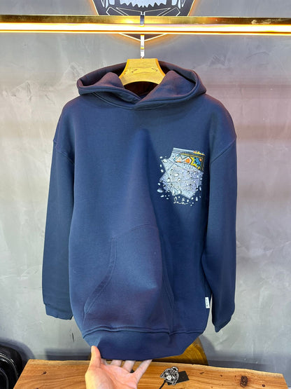 HOODIE SAW OVERSIZE BLUE 4997