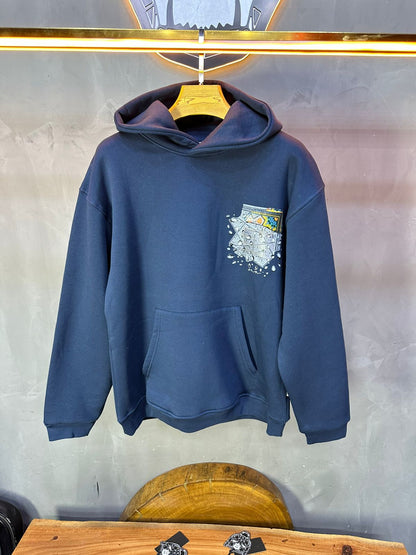HOODIE SAW OVERSIZE BLUE 4997