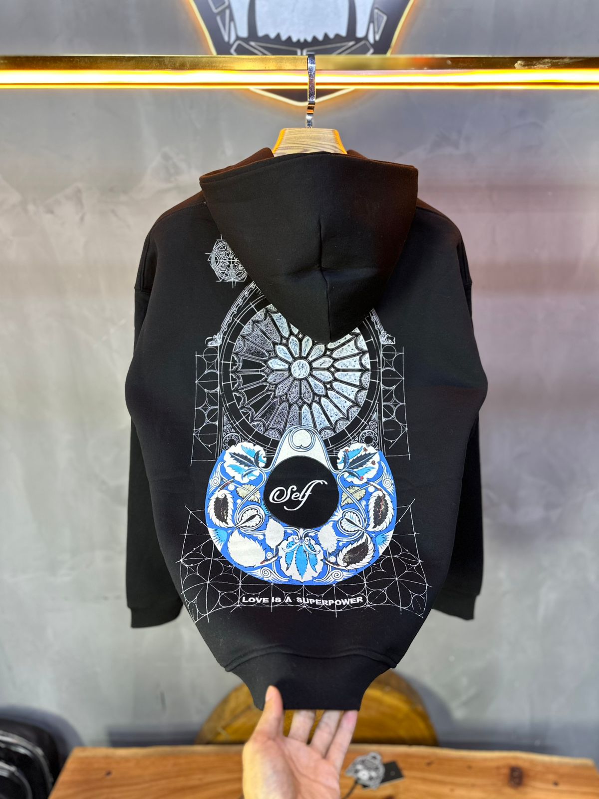 HOODIE SAW OVERSIZE BLACK 4975