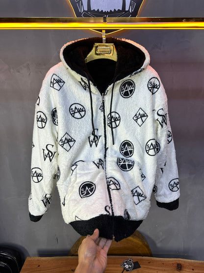 JACKET DOUBLE FAC OVER BLACK/WHITE 4950