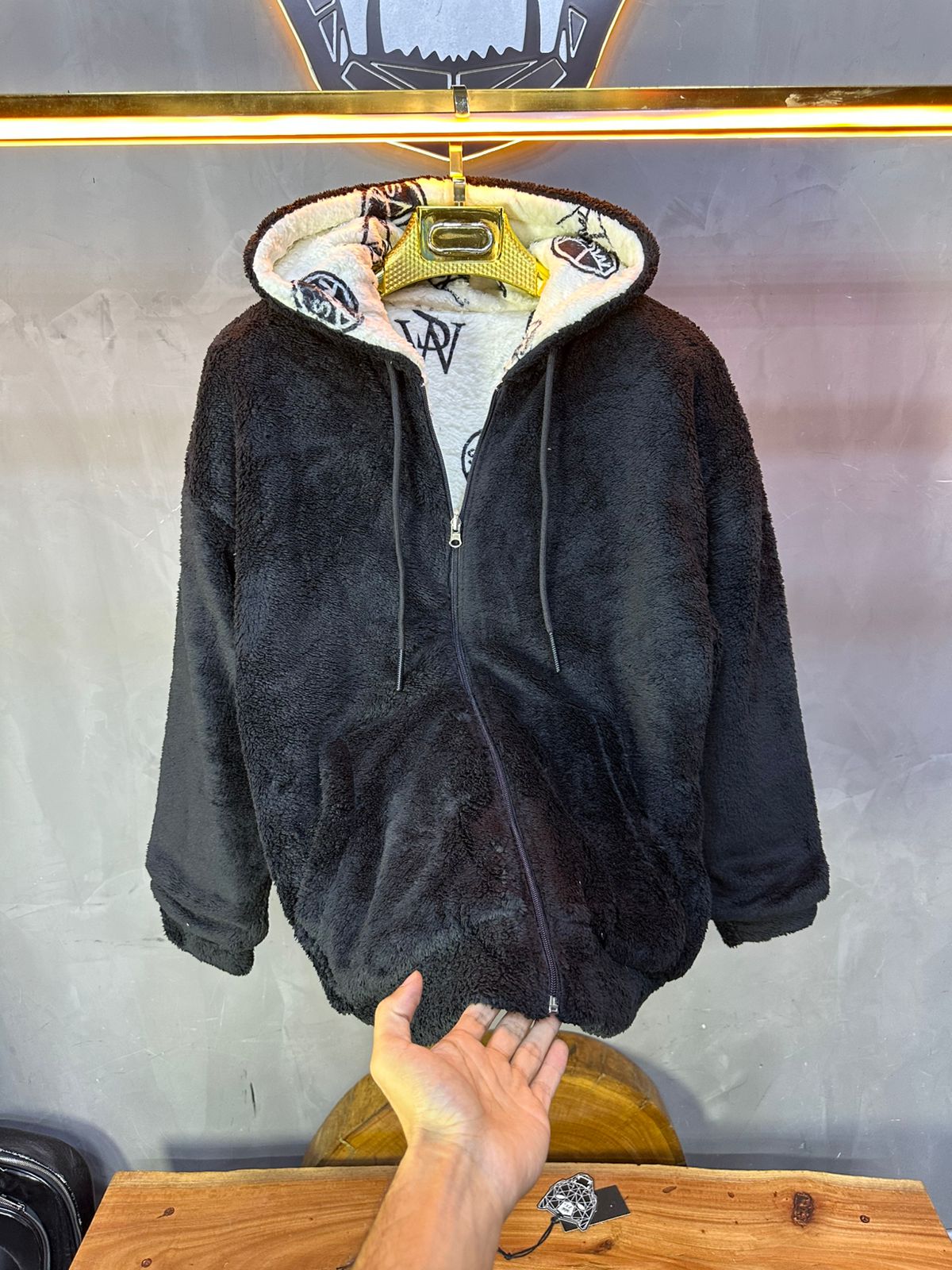 JACKET DOUBLE FAC OVER BLACK/WHITE 4950