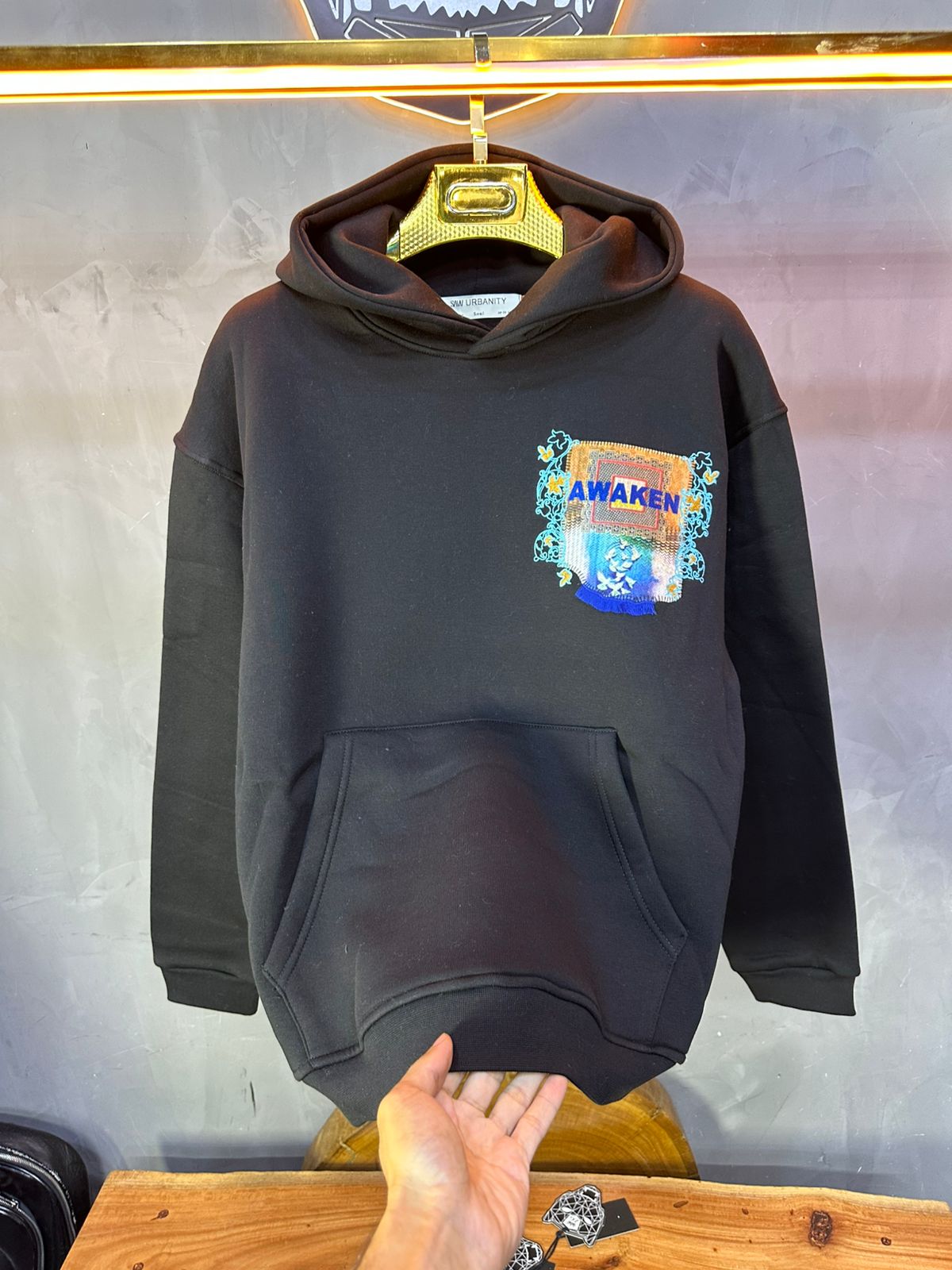 HOODIE SAW OVERSIZE BLACK 4981