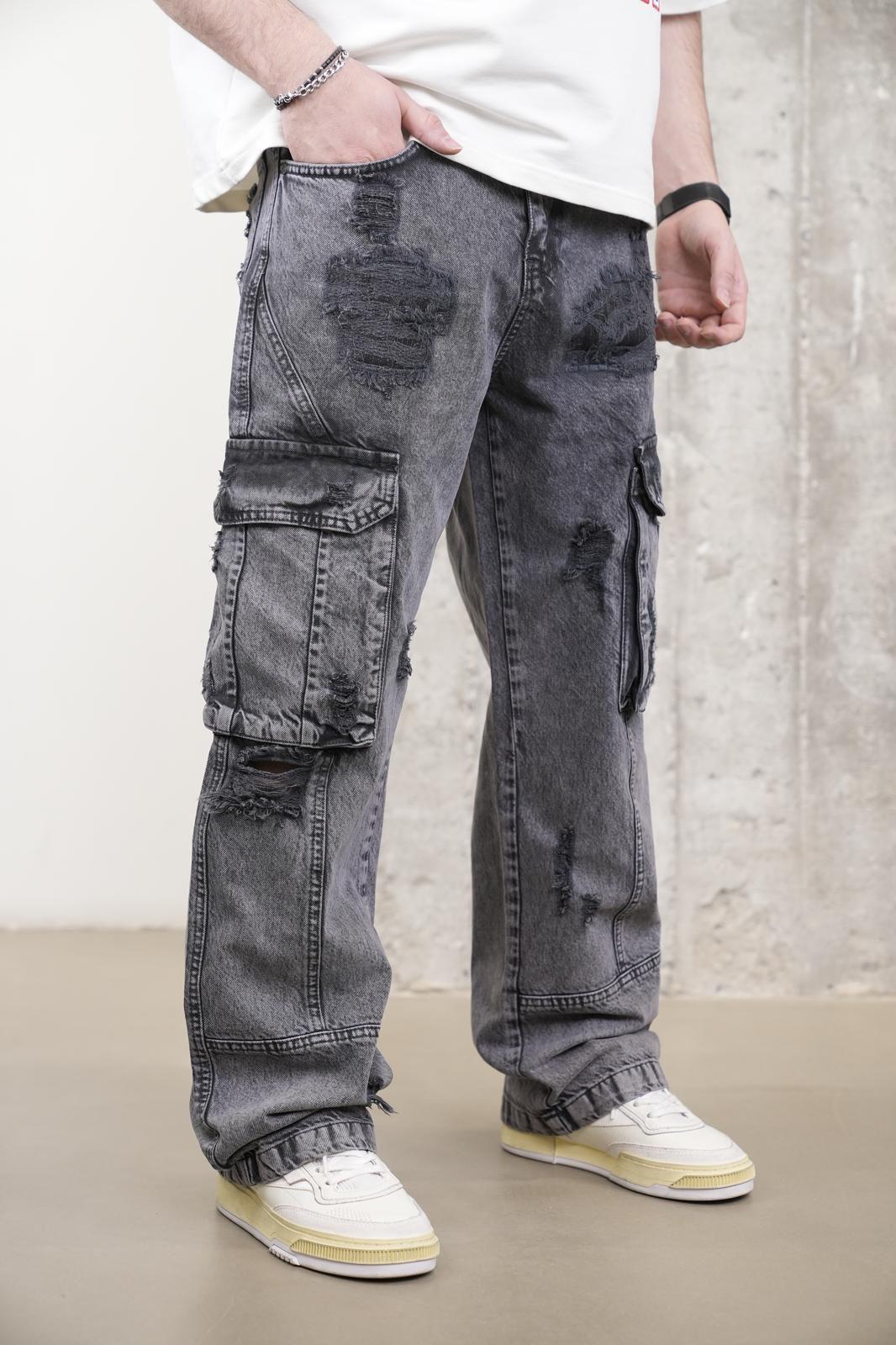 JEANS BAGGY CARGO GRIS 3256 - ZG PREMIUM