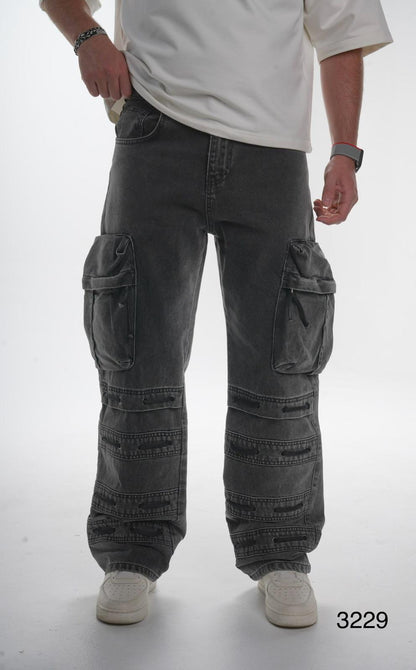 JEANS BAGGY CARGO GRIS 3229 - ZG PREMIUM