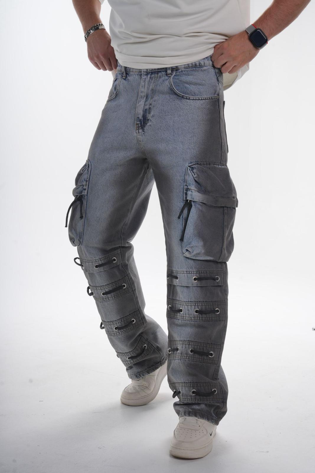 JEANS BAGGY CARGO GRIS 3228 - ZG PREMIUM