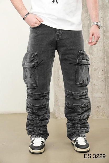 JEANS BAGGY CARGO GRIS 3229 - ZG PREMIUM