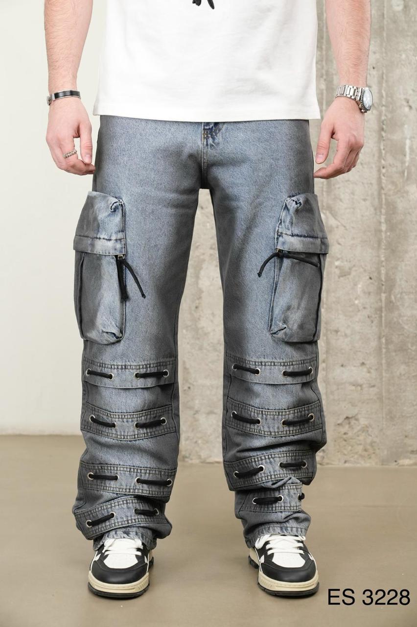 JEANS BAGGY CARGO GRIS 3228 - ZG PREMIUM
