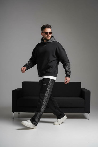 Ensemble survêtement oversize homme noir 6521