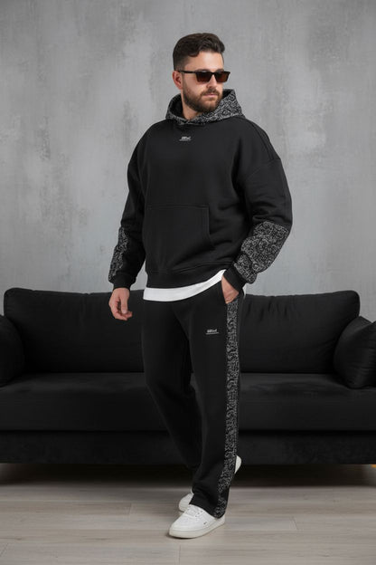 Ensemble survêtement oversize homme noir 6521