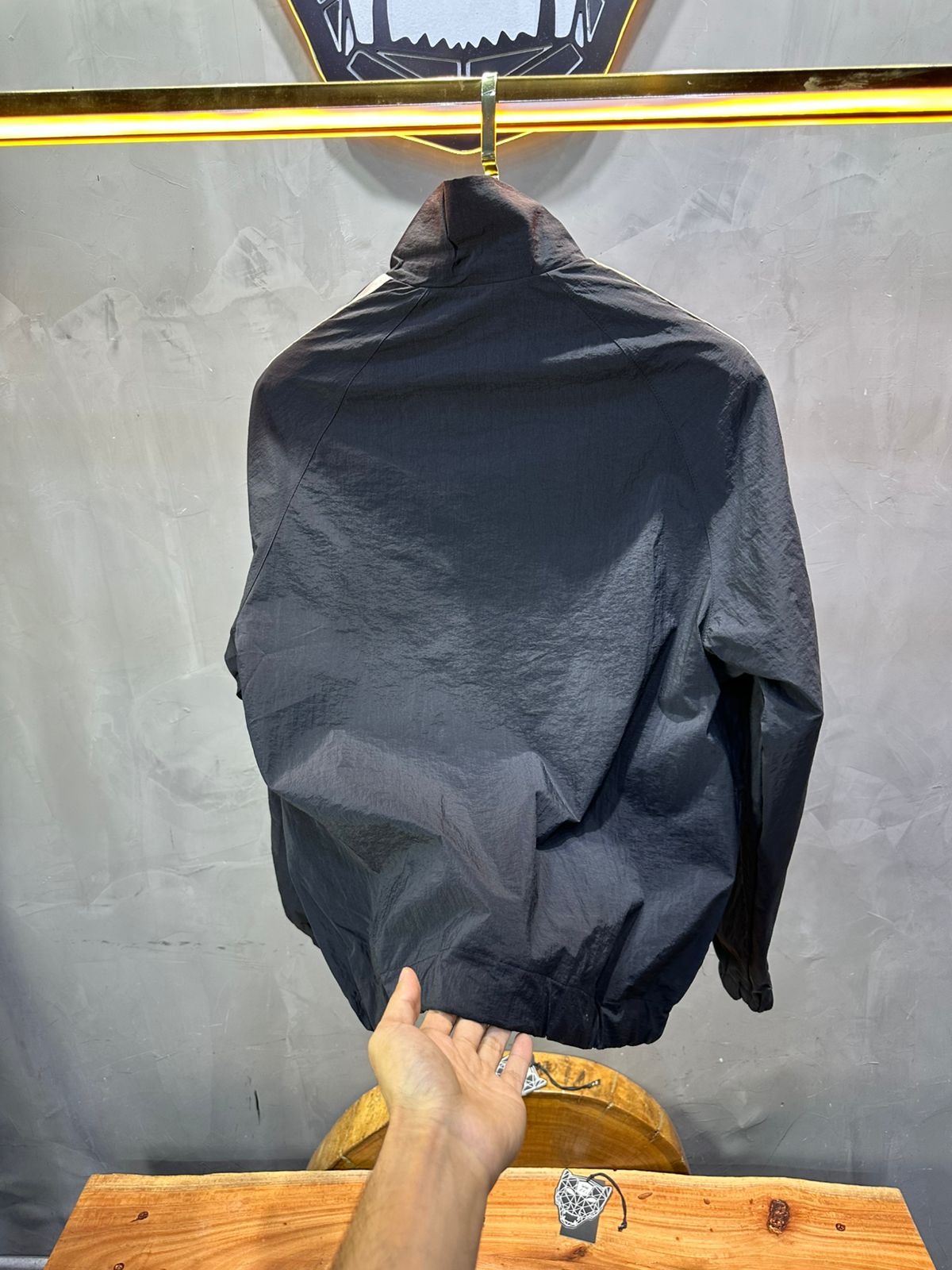 JACKET PARACHUTE BLACK OLD SCHOL 7404 - ZG PREMIUM