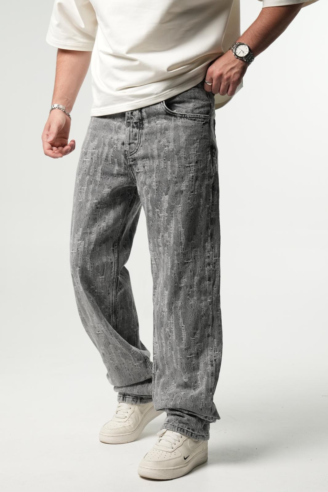 JEANS BAGGY GRIS DECHIRE C1405 - ZG PREMIUM