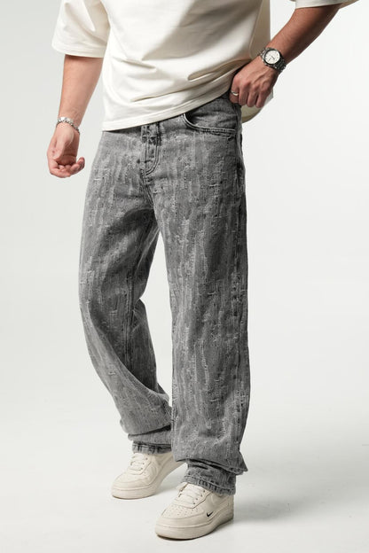 JEANS BAGGY GRIS DECHIRE C1405 - ZG PREMIUM