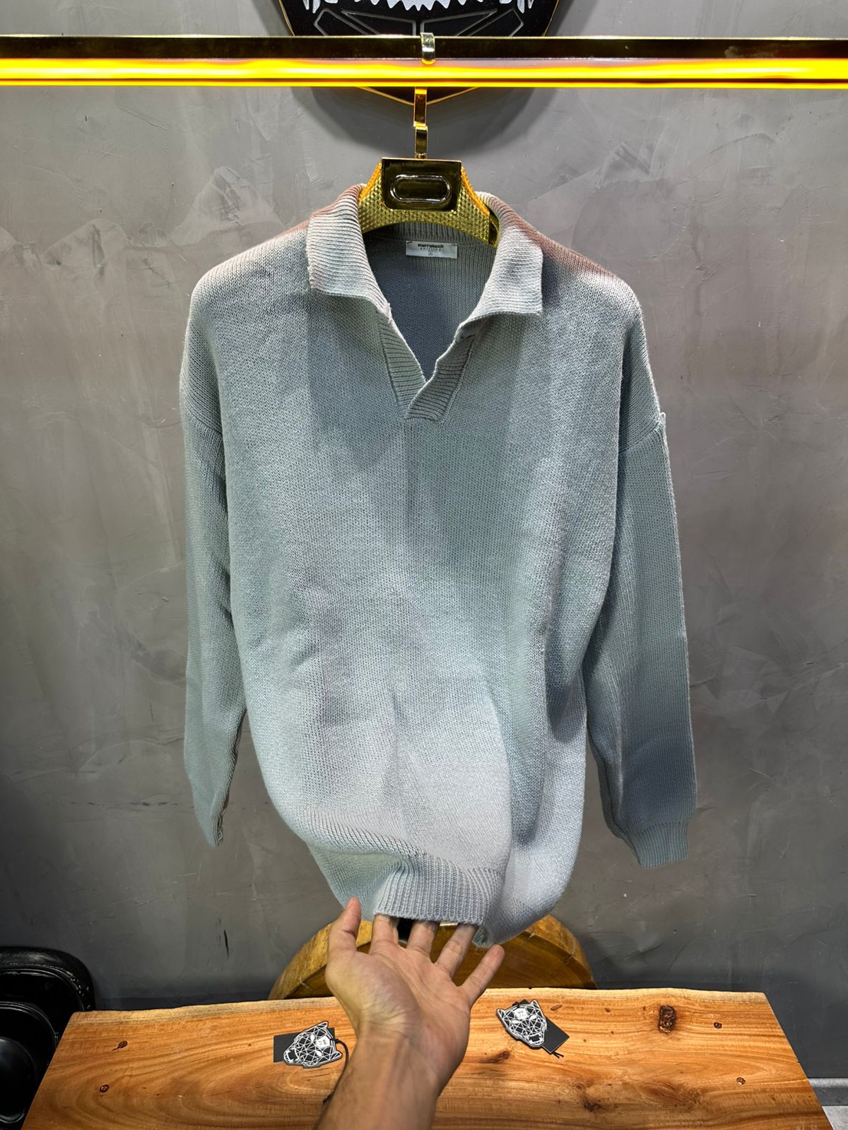 Pull bleu Tricot Polo  2305